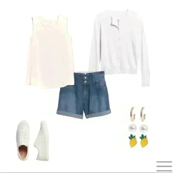 Banana Republic Petite High-Rise Pieced Pull-On Denim Short - Picture 7 of 9